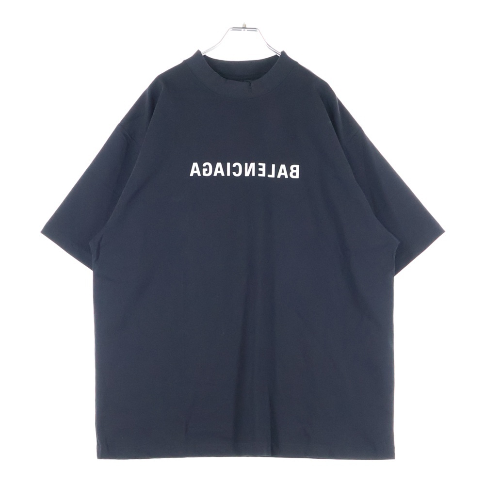 反転ミラーロゴプリント クルーネック 半袖Tシャツ カットソー ブラック 764235 Aランク