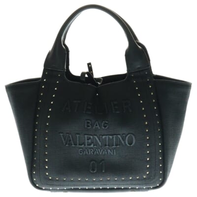 アトリエ 2WAYハンドバッグ ショルダーバッグ ブラック ゴールド金具 キャンバス Bランク