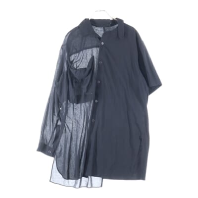 22SS アシンメトリーデザイン シャツ FG-B06-829 ブラック Bランク
