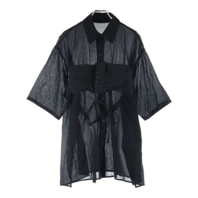 フロントベルトデザイン 半袖シャツ FG-B02-800 ブラック Bランク