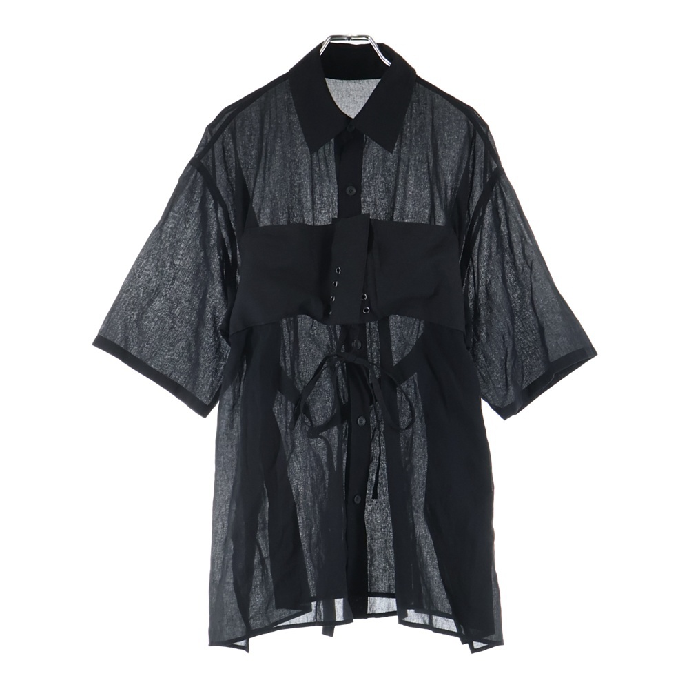 フロントベルトデザイン 半袖シャツ FG-B02-800 ブラック Bランク