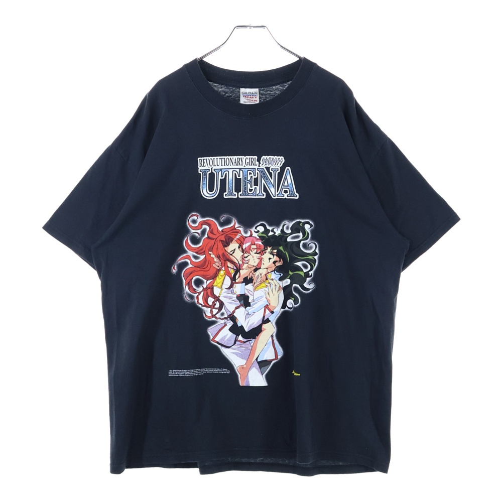 00s UTENA 少女革命ウテナ フロントプリント Tシャツ 半袖カットソー ブラック Bランク