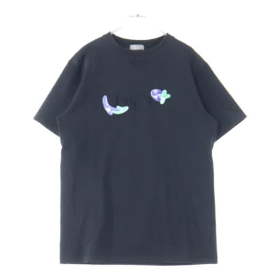 21SS ×Kenny Scharf Oversized Tee ケニーシャーフ ロゴ刺繍 オーバーサイズ クルーネック半袖Tシャツカットソー ブラック 193J685D0554 Aランク