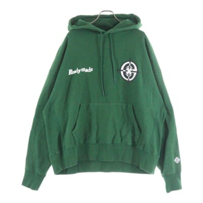 22AW RM SWEAT HOODIE/GREEN ロゴプリント コットンスウェットパーカー グリーン RE-CO-GR-00-00-211 Bランク