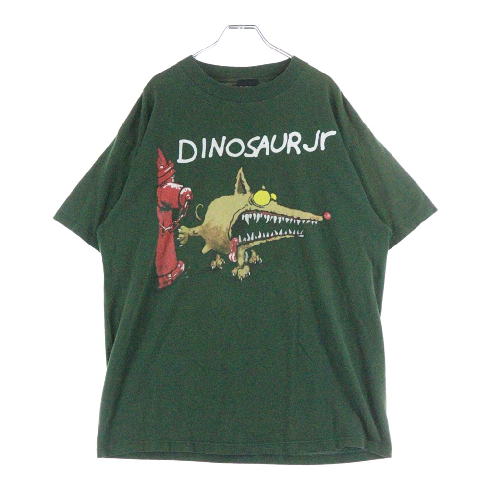 90's DINOSAUR JR FEEL THE PAIN ダイナソージュニア プリント半袖Tシャツ カットソー グリーン ※タグ欠損 Cランク