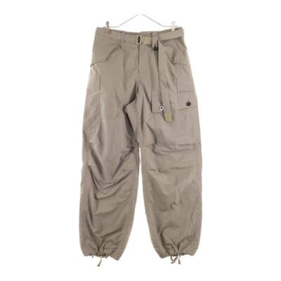 23AW Matte Taffeta Pants ベルテッドサルエルパンツ ブラウン 23-03142M Bランク