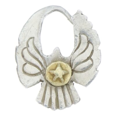 24Kスター付き ラージ ピアス 左耳用 シルバー/ゴールド Bランク