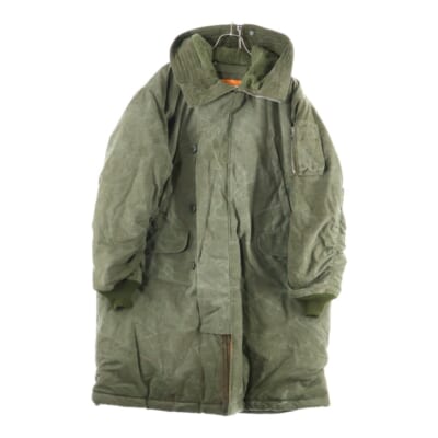 24AW HOODED DOWN COAT ヴィンテージ加工ロングダウンコート ジャケット カーキ RE-CO-KH-00-00-266 Aランク