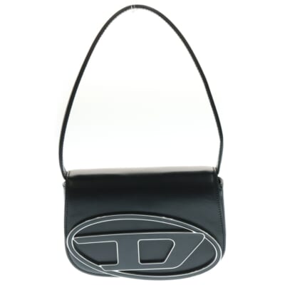 1DR Logo Bag 2way メタルプレート ショルダーバッグ レザー ブラック X08396ーPR818 Bランク