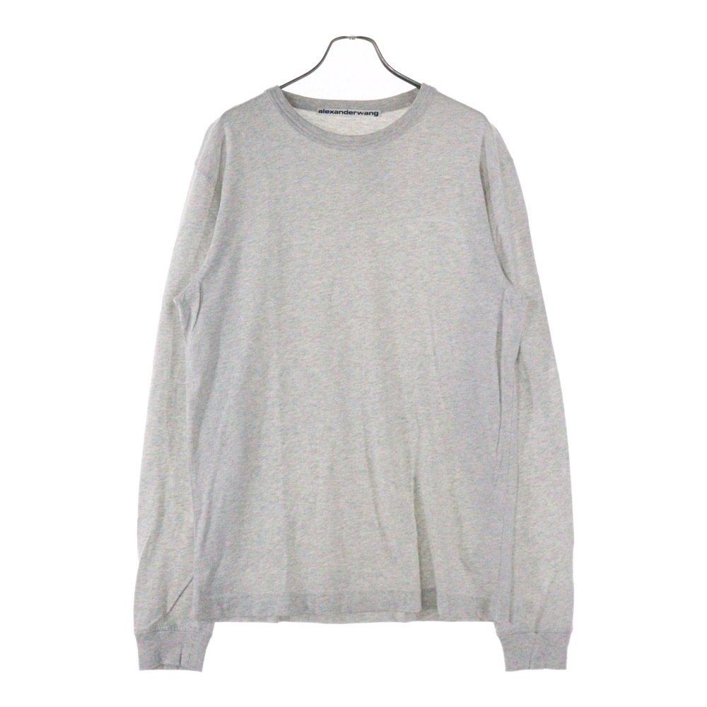 フロントワンポイントロゴプリント クルーネック長袖Tシャツカットソー ロンT グレー UCC3211013 Bランク