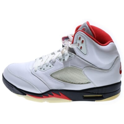AIR JORDAN 5 RETRO FIRE RED DA1911-102 エアジョーダン5 ファイアレッド ハイカットスニーカー ホワイト/レッド US10.5/28.5cm Aランク
