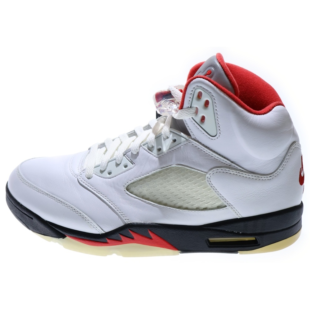 AIR JORDAN 5 RETRO FIRE RED DA1911-102 エアジョーダン5 ファイアレッド ハイカットスニーカー ホワイト/レッド US10.5/28.5cm Aランク