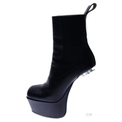 BEATLE PLATFORM RO02B6855 LCG ビートルレザープラットフォーム レザーハイカットブーツ クリアヒール ブラック Bランク