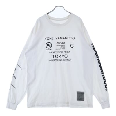 23SS xNEIGHBORHOOD YN CREW NECK LS プリント 長袖カットソー ホワイト HZ-T63-288 Bランク