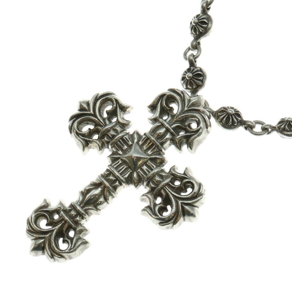 #1 CRSBL CHN FILIG CROSS クロスボールチェーンSフィリグリー シルバーネックレス Bランク