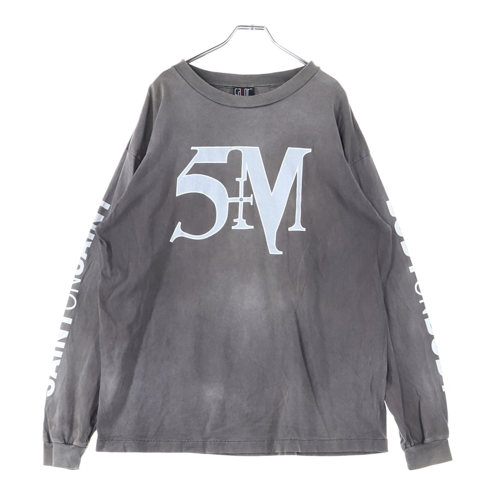 SM-A21-0000-022 21AW STMYES LS TEE ヴィンテージ加工 ロングスリーブ カットソー 長袖Tシャツ グレー Bランク