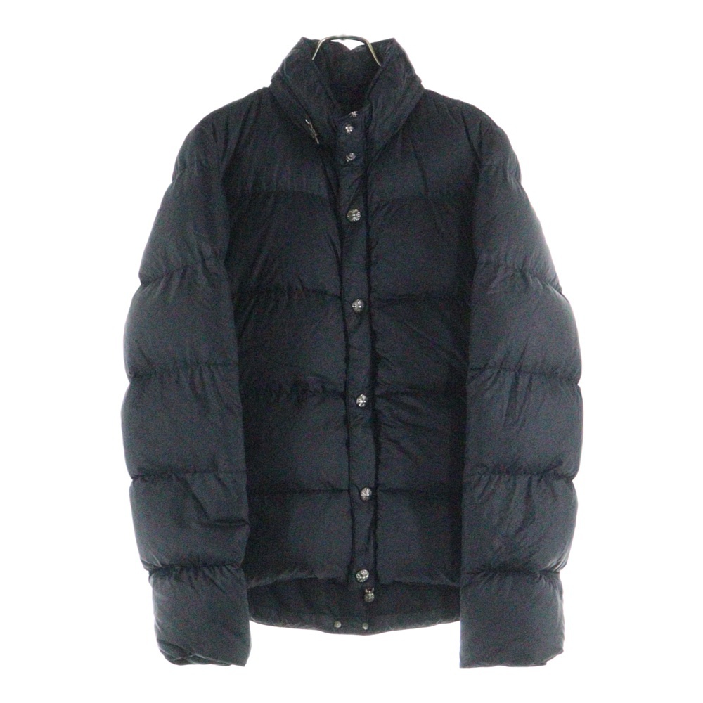 STIFF V2 FBRC スティッフ CHプラス総柄 クロスボールボタン ナイロンダウンジャケット ブラック/シルバー Bランク