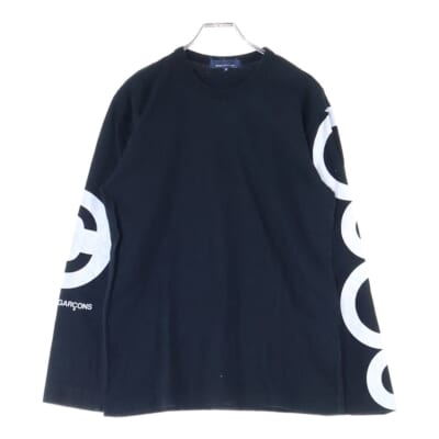 アームプリント コットン 長袖カットソー ロングスリーブTシャツ ブラック KT-T002 Bランク