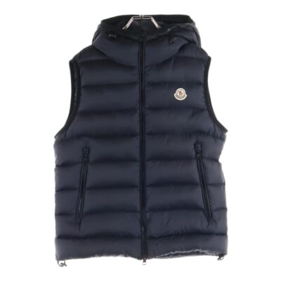 RAY GILET レイ ダウンベスト ジップアップジャケット ダブルジップ 胸ロゴワッペン ネイビー A20914337349 53334 Bランク