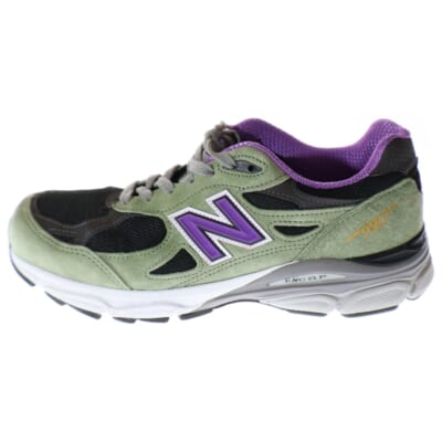 M990TC3 USA製 スエード ローカットスニーカー グリーン US8.5/26.5cm Bランク