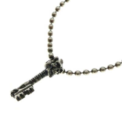 SKULL KEY PENDANT スカルキー ペンダント ボールチェーン シルバー #785 Bランク