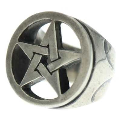 CRYSTAL SKULL RING クリスタル スカル リング シルバー Bランク