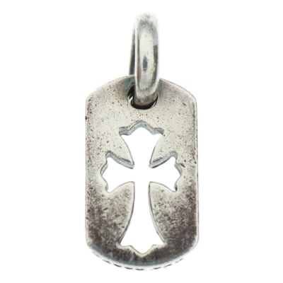 DT TNY CO CRS タイニーカットアウトクロスドッグタグ チャーム ペンダントトップ シルバー Bランク