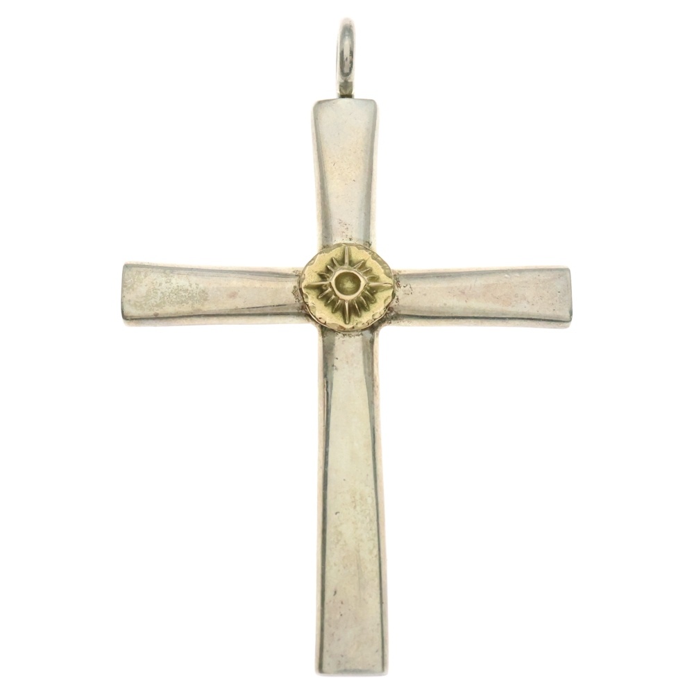 K18台付 太陽神 プレーンクロストップ シルバー/ゴールド Bランク