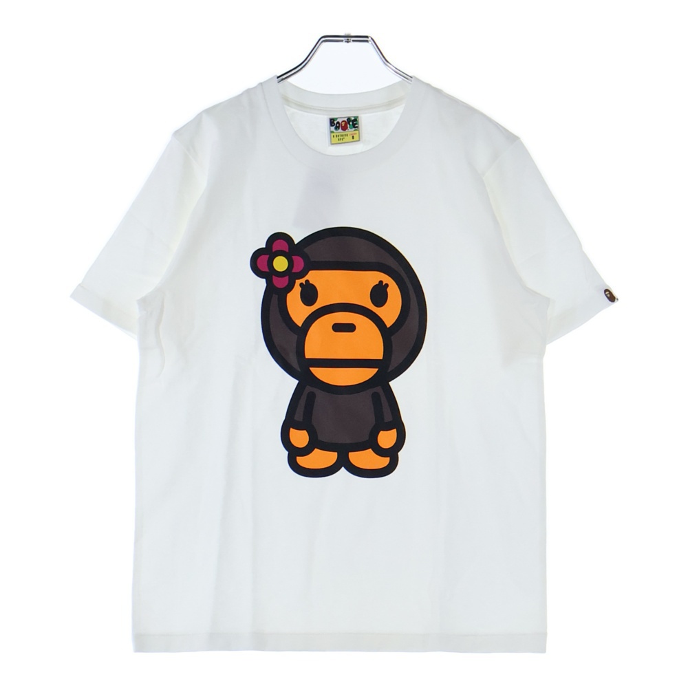 BIG BABY LISA TEE ビッグベイビーリサ フロンプリント クルーネック半袖Tシャツカットソー ホワイト 002TEK802114L Sランク