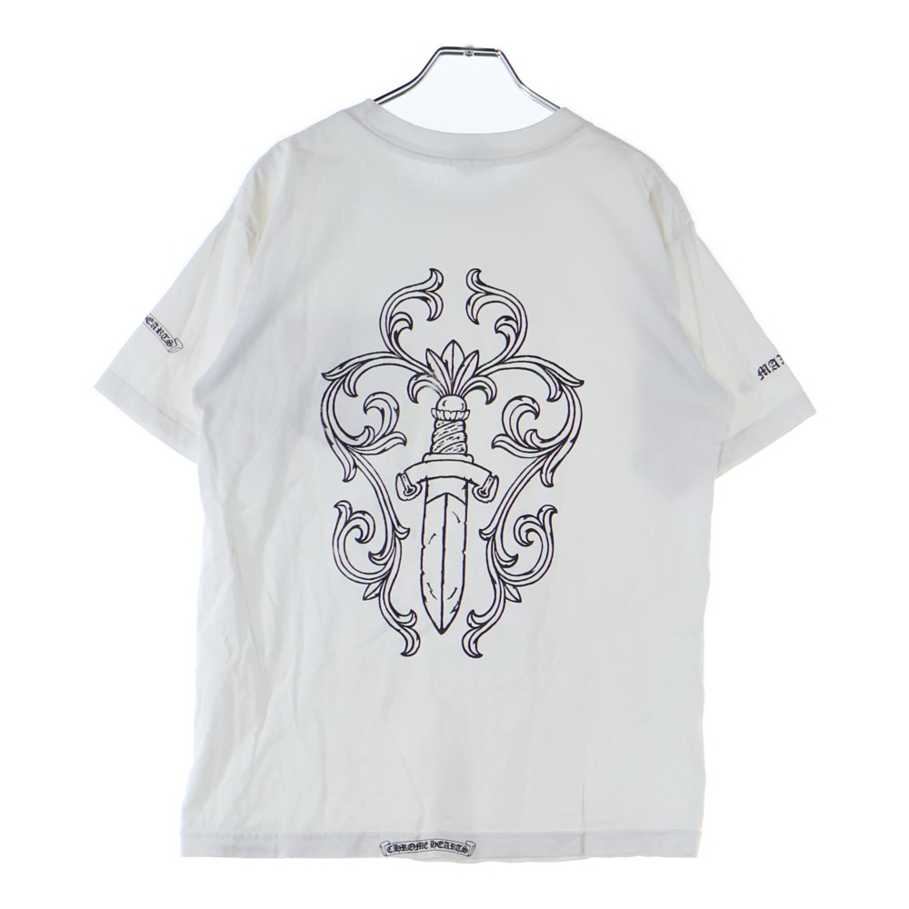 OLD ×max field Dagger S/S TEE オールドモデル マックスフィールド LAリミテッド ダガープリントクルーネック半袖Tシャツカットソー ホワイト Bランク