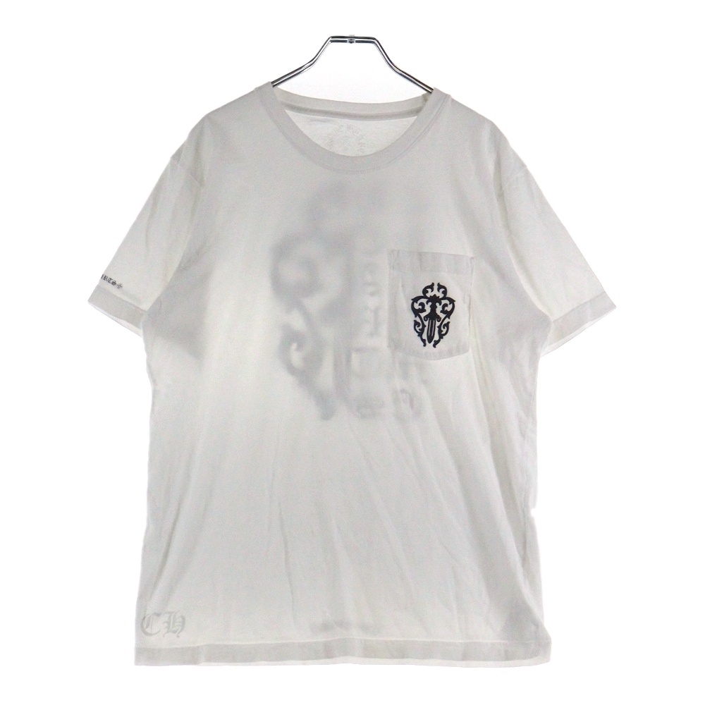 スプリットヴァインダガープリント クルーネック半袖Tシャツカットソー ホワイト Bランク