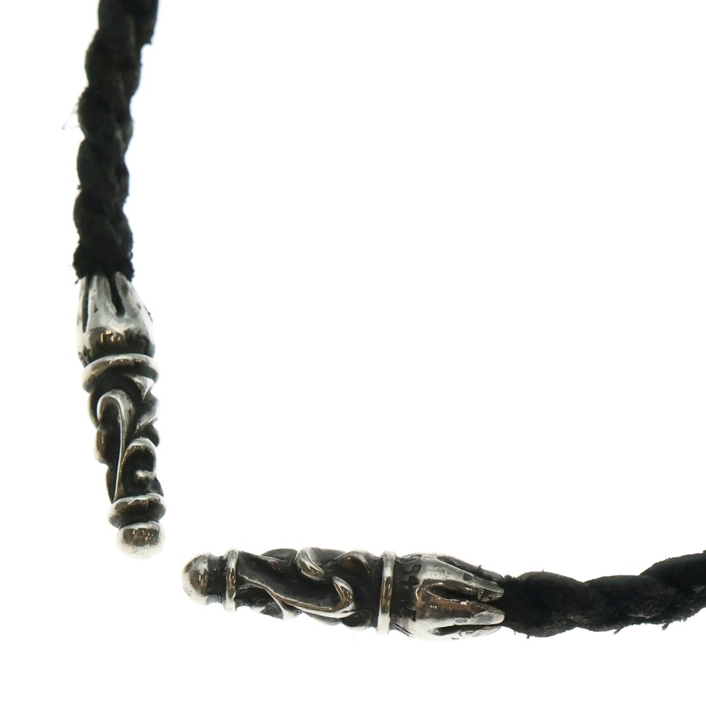 OLD LEATHER BRAID SCROLL ネックレス レザーブレイドネックレス ブラック/シルバー BCA377 Bランク