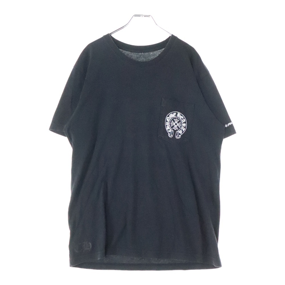 CH T-SHRT バックホースシュープリント 半袖Tシャツ カットソー ブラック Bランク