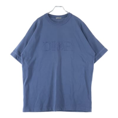 24AW ×STONE ISLAND ストーンアイランド ロゴ クルーネック 半袖Tシャツ カットソー ブルー 493J638A0554 Bランク