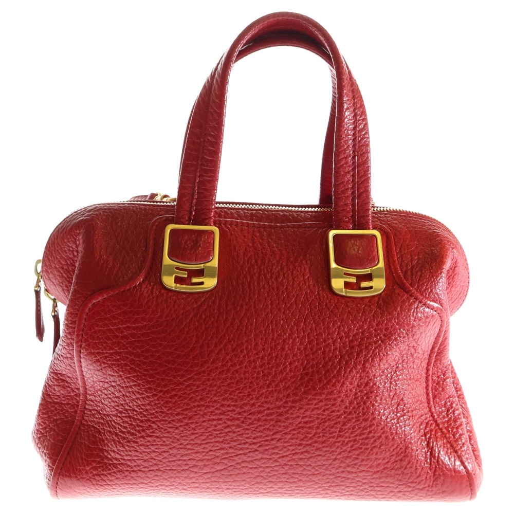 カメレオン 2WAYバッグ ハンドバッグ ショルダーバッグ レッド ゴールド金具 レザー 8BL114-HXF Bランク