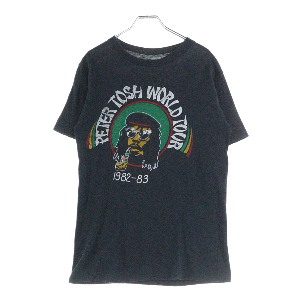 80s PETER TOSH WORLD TOUR ピーター トッシュ 1982-83 半袖Tシャツ カットソー ブルー Bランク
