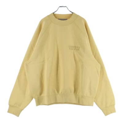 SWEATSHIRT フロントラバーロゴ クルーネックスウェットトレーナー イエロー Sランク