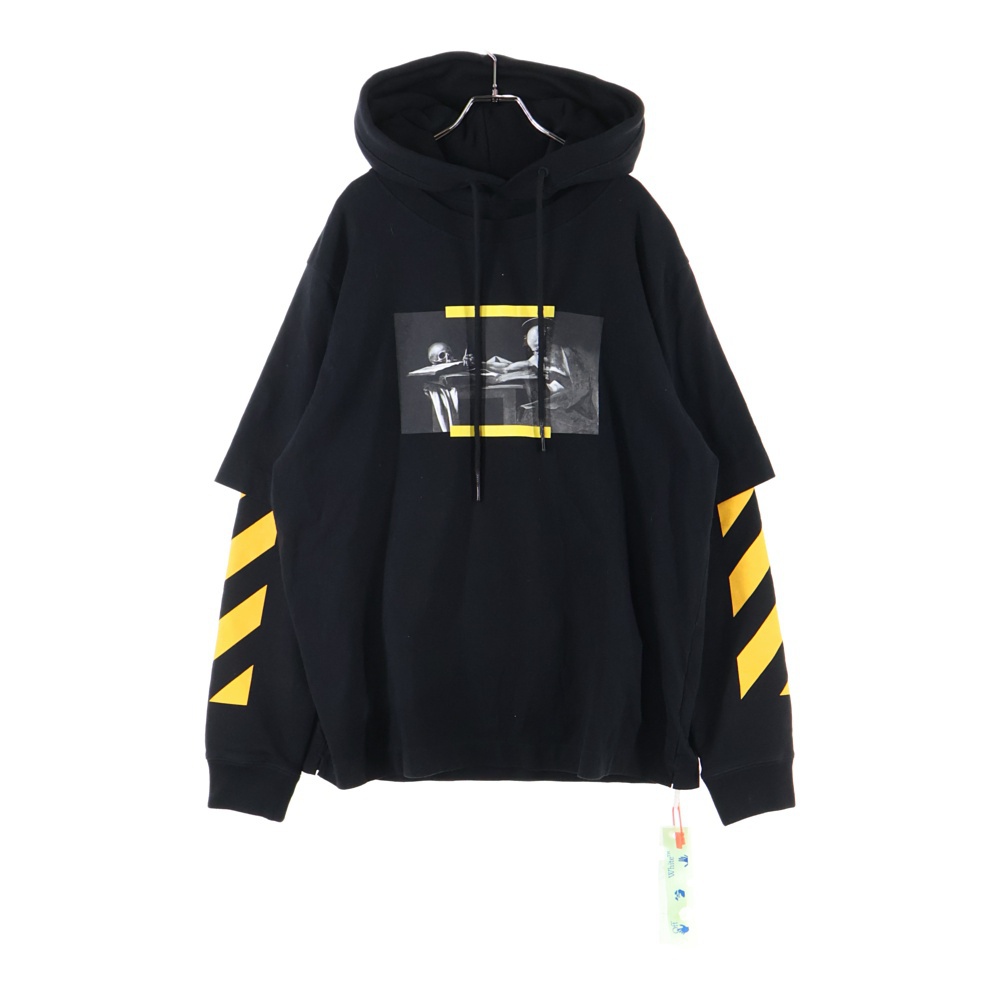 21AW Layered Hoodie レイヤード プルオーバースウェットパーカー フーディー ブラック OMBB087F21FLE006 Sランク