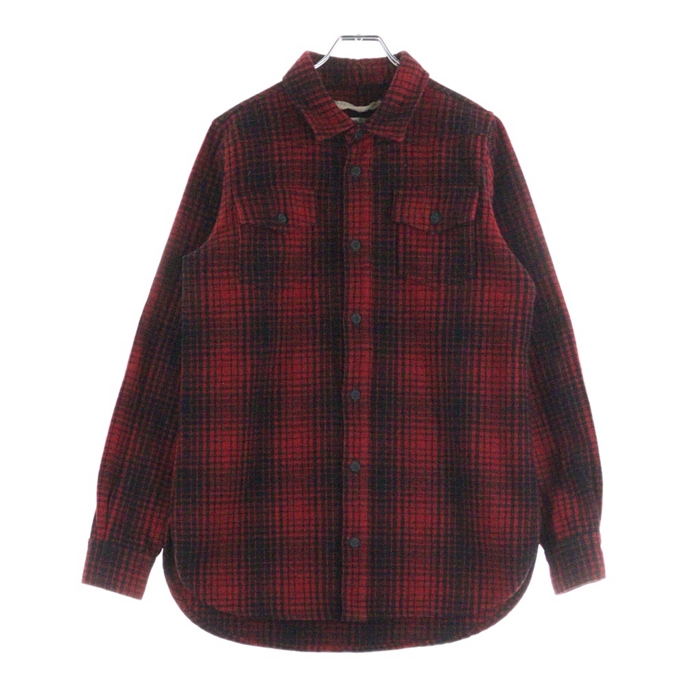 15AW Flannel Check Shirt フランネルシャツ 長袖チェックシャツ レッド Aランク