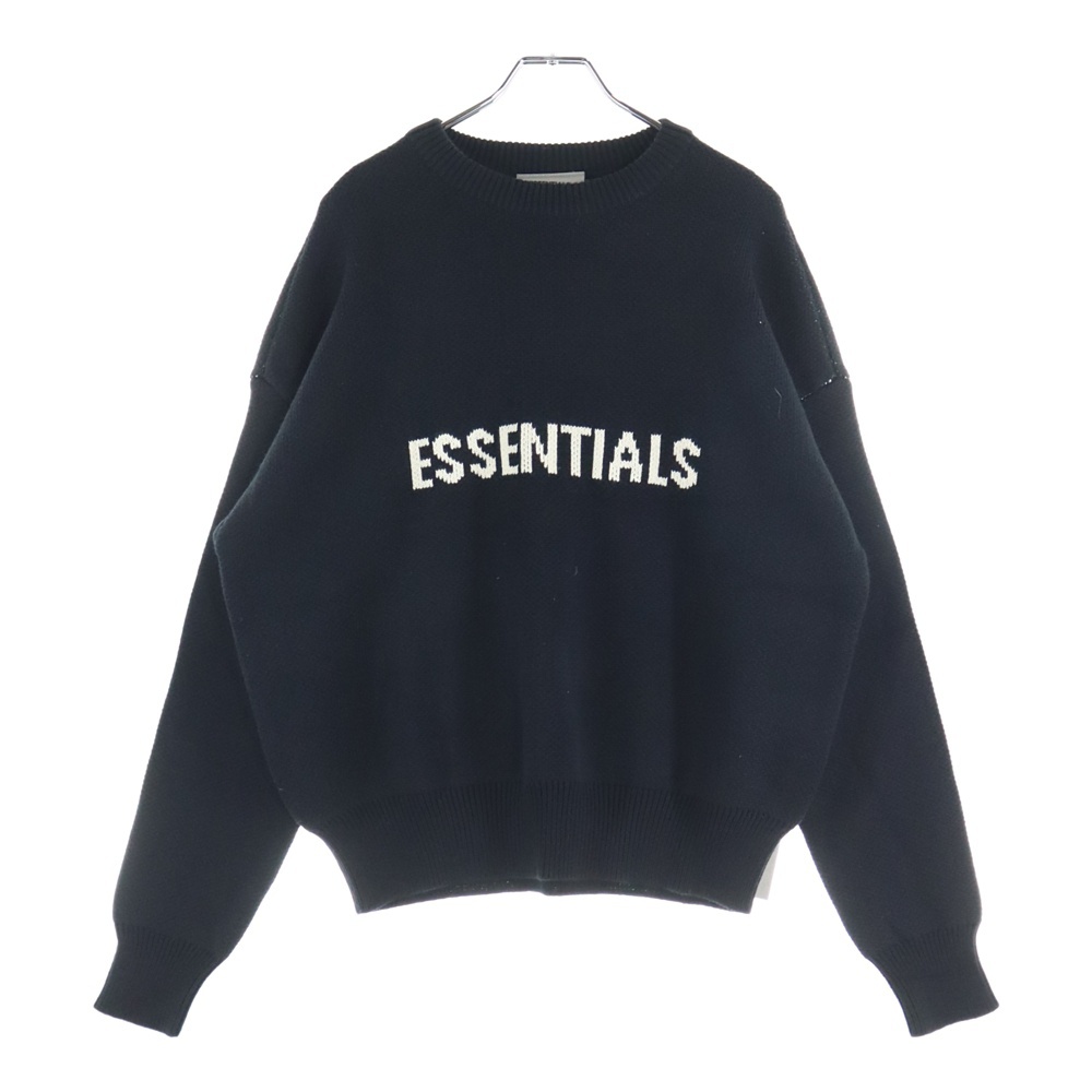 KNIT SWEATER クルーネックニットセーター ブラック Sランク