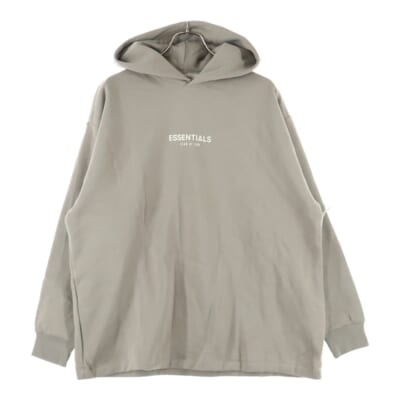HOODIE フェルトロゴ プルオーバースウェットパーカー フーディー ベージュ Sランク