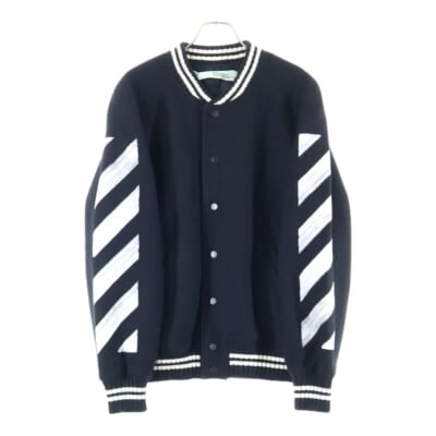 17AW Diag Brushed Varsity Jacket ウール ヴァーシティジャケット ボンバージャケット ブラック OMEA057F17015017 Aランク