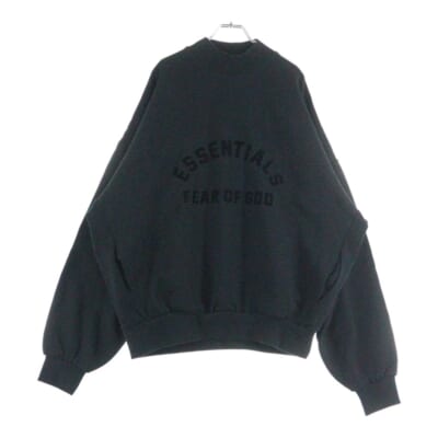 SWEATSHIRT フロントラバー クルーネックスウェットトレーナー ブラック Sランク
