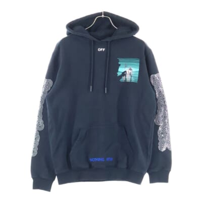 17AW Hoodie Woman ラインストーン装飾 プルオーバースウェットパーカー フーディー ブラック レディース OWBB008F17003154 Aランク