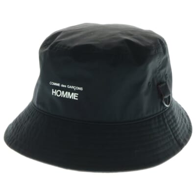 NYLON WEATHER HAT BRIEFING ロゴプリント バケットハット 帽子 ブラック HO-K602 Aランク