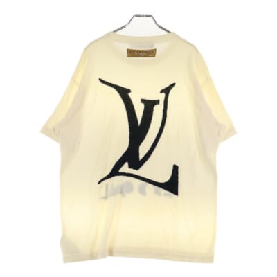 End Goal エンドゴール ロゴデザイン クルーネックニット 半袖Tシャツ ホワイト RM212 GO5 HLN95W Aランク