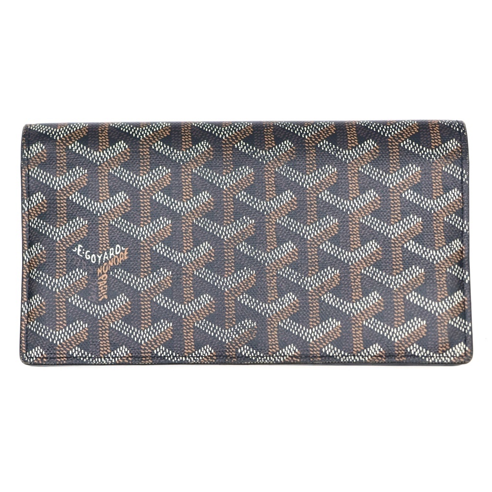 Richelieu Wallet リシュリュー ヘリンボーン 総柄 PVCレザーウォレット 2つ折り財布 ブラック Bランク