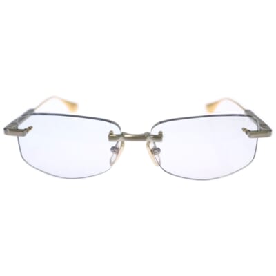 TRYSIM.75 チタンフレーム リムレスサングラス 眼鏡 アイウェア シルバー DTX182-A-03 Sランク