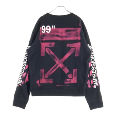 19SS DIAG STENCIL SLIM CREWNECK ステンシル クルーネックスウェットトレーナー ブラック OMBA025R19003015 Bランク