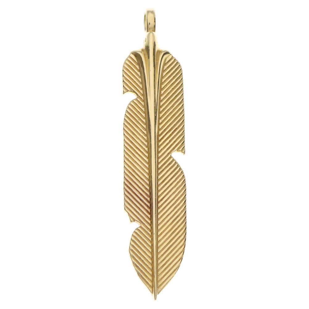 22K FEATHER PENDANT フェザーペンダント ネックレストップ ゴールド Aランク